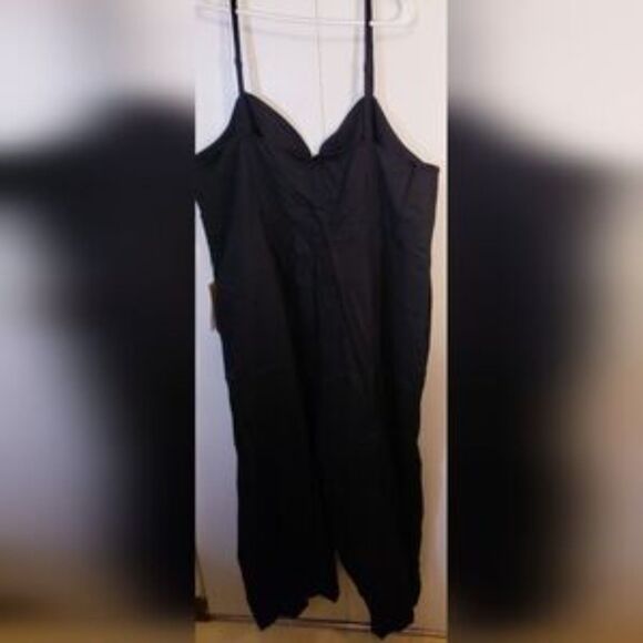 Future Collective Jenny K. Lopez Black Strappy Cut Out Wide Leg Jumpsuit NWT 28W - Picture 8 of 11